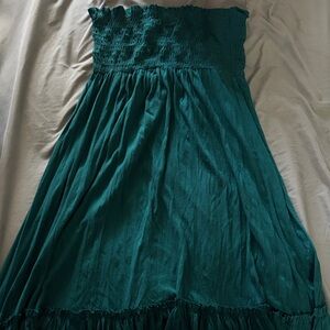 Twenty-One Teal Smocked Maxi Skirt